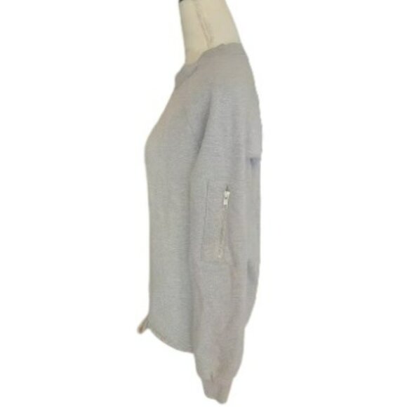 Dr. Denim Gray Long Sleeve Sweatshirt with Zipper Open on Sleeve Size M - Picture 2 of 4